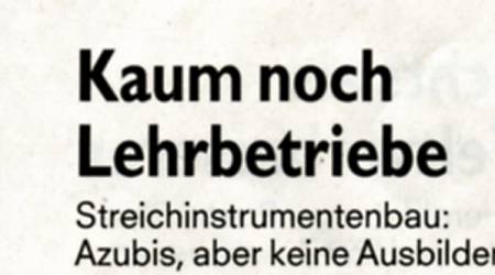 Kaum noch Lehrbetriebe